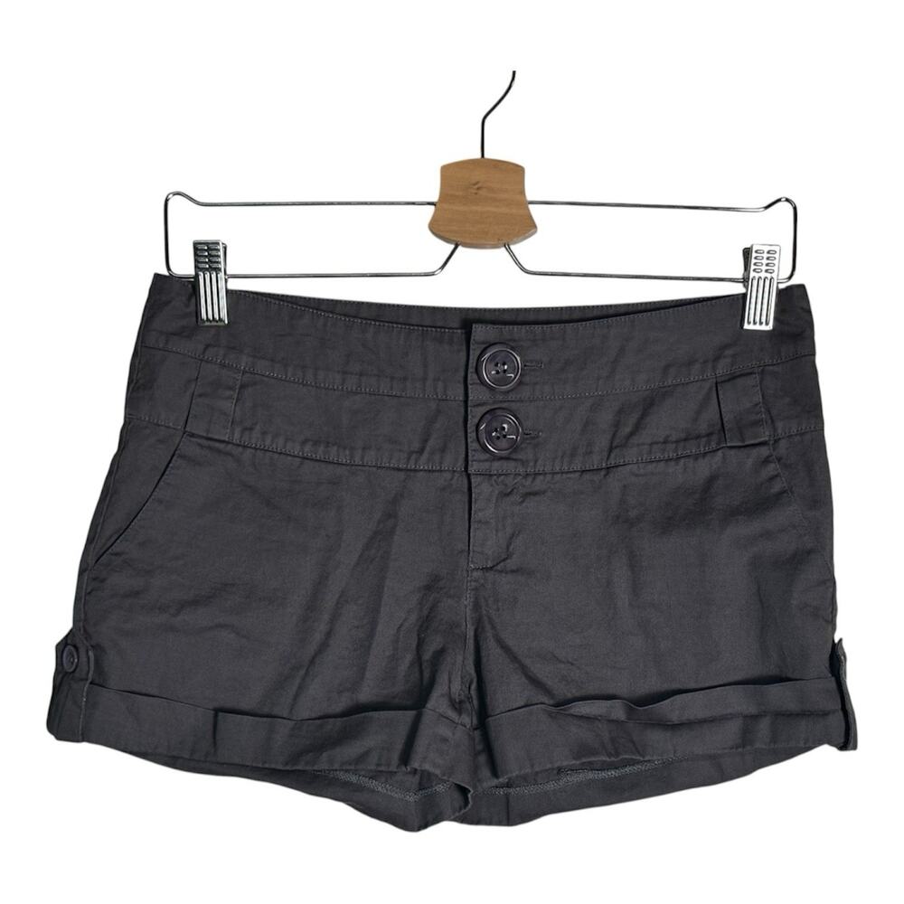 Verty Womens Dark Gray Rolled Cuff Tailored Shorts Preppy Quiet Luxury Size M